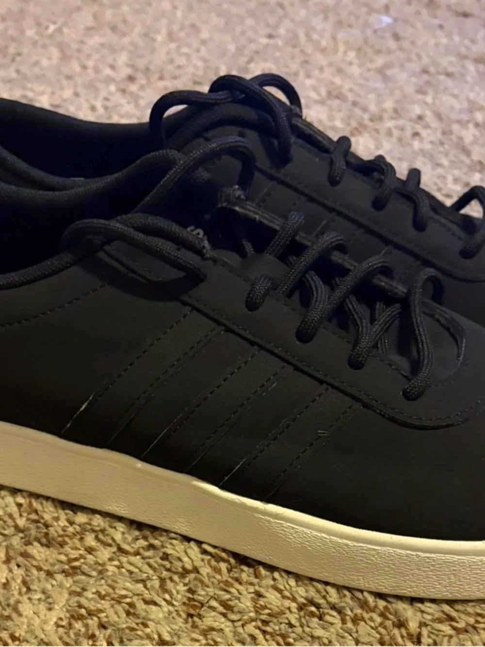 adidas Men's Black Sneakers with White Sole